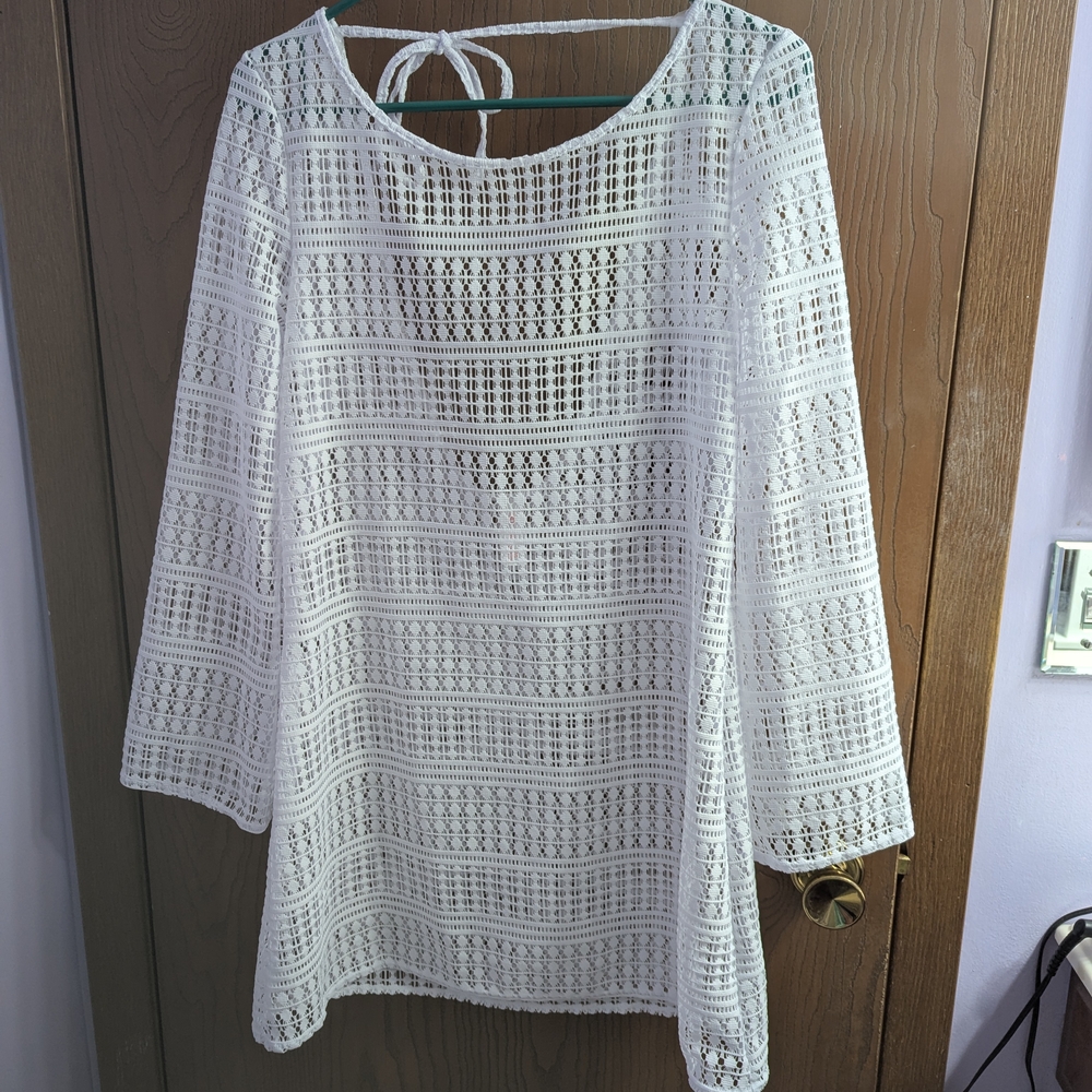 Ninety White Lace Cover-Up